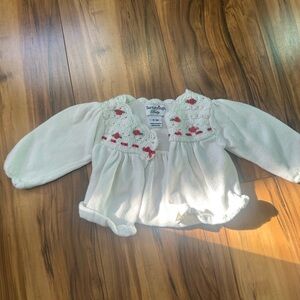 Vintage Hartstrings White Blouse with Red Details